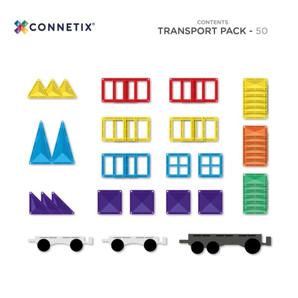 CONNETIX® Rainbow Transport Pack magnetisches Bausteinset 50 Stück