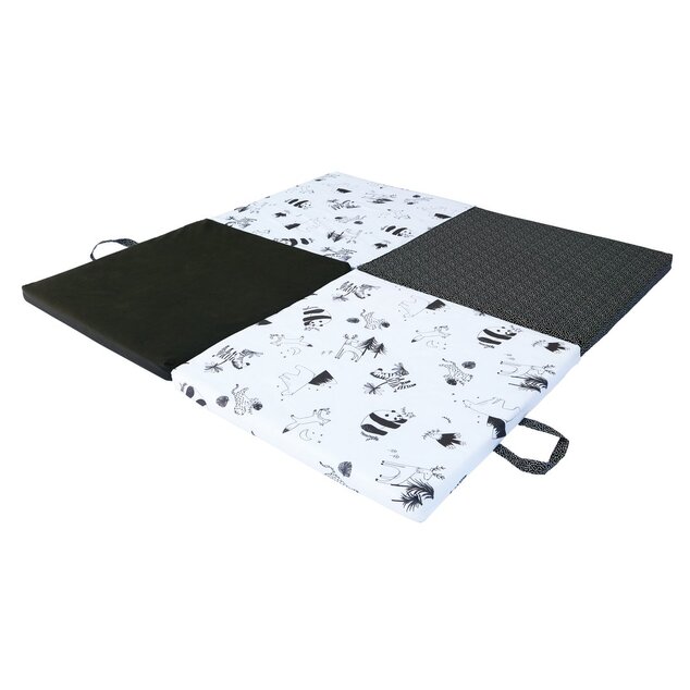 Tappetino da gioco pieghevole imbottito per bambini 3 in 1, Black&amp;White