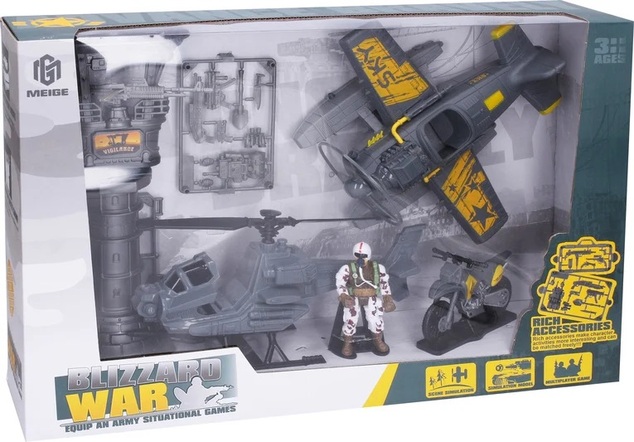 Vojenský set s lietadlom 21cm