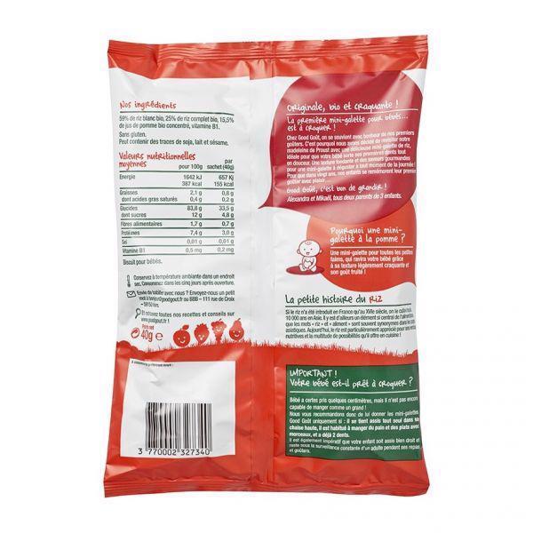 Koláčiky ryžové mini BIO s jablkami 40g Good Gout