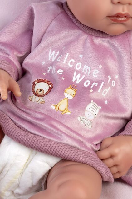 Llorens 84346 NEW BORN NIÑA - muñeca bebé realista con cuerpo de vinilo completo