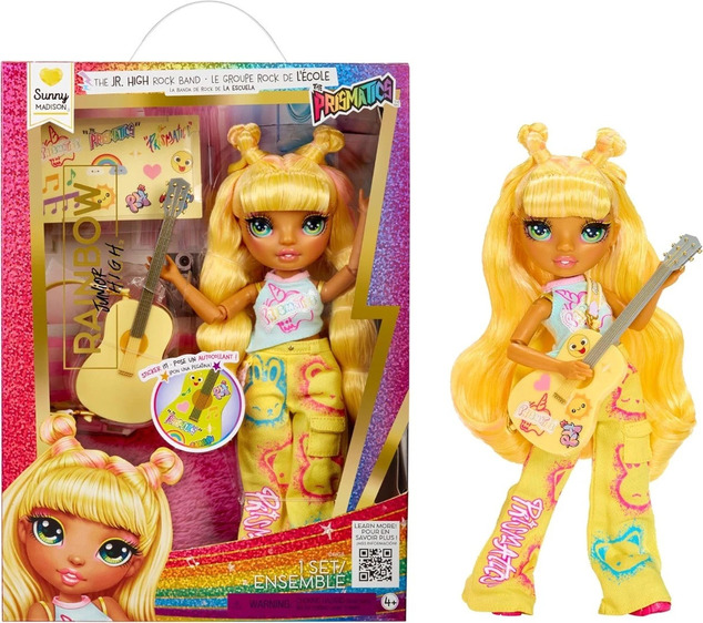 Rainbow High Junior Fashion bábika v rockovej kapele - Sunny