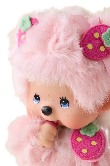 Monchhichi Mončiči Mädchen rosa Erdbeere 20cm