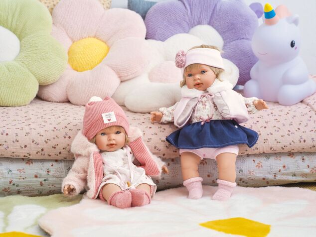 Llorens 42168 CARLA - muñeca realista con sonidos y cuerpo de tela suave