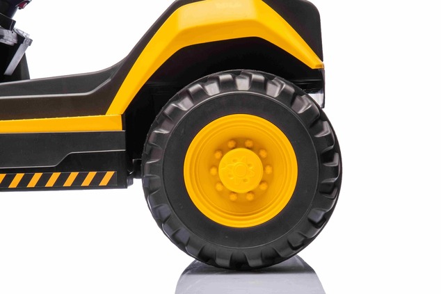 Licencovaný elektrický Báger Caterpillar, Jednomiestny, žltý, USB vstupom na MP3 Prehrávač