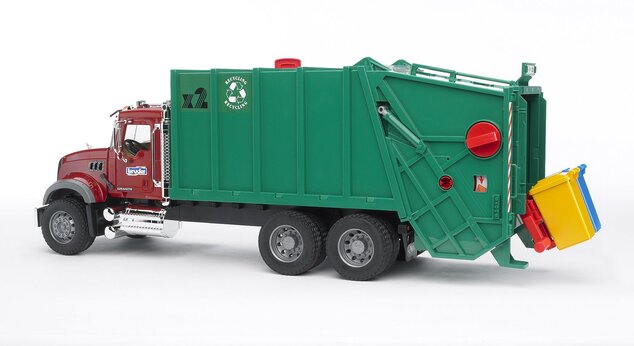 Bruder 2812 Nákladné auto MACK Granit smetiar zelený
