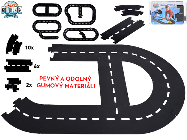 Kids Globe Traffic autodráha gumová obvod 307,5cm v krabičke