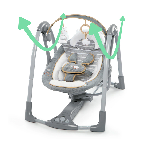 INGENUITY Altalena convertibile da viaggio con melodia Bella Teddy™ 0m+ fino a 9kg
