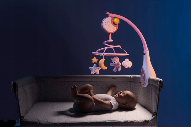 CHICCO Kolotoč nad postieľku Next2Dreams ružová 0m+