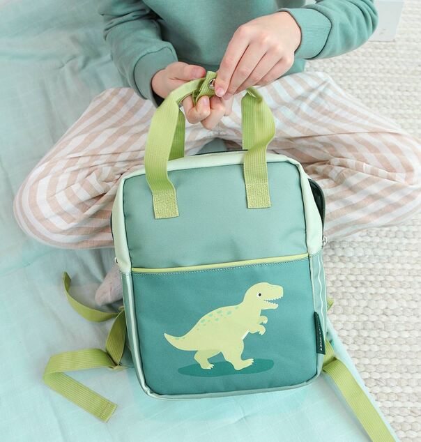 A Little Lovely Company – kleiner quadratischer Rucksack – Dinosaurier