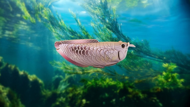 EUGY Arowana srebrna 3D kartonska sestavljanka