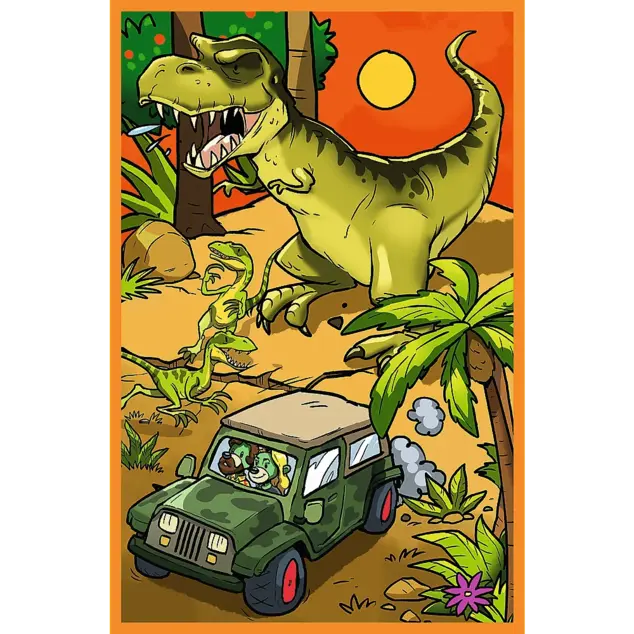 Trefl Puzzle 3x80 Treflíci vo svete dinosaurov
