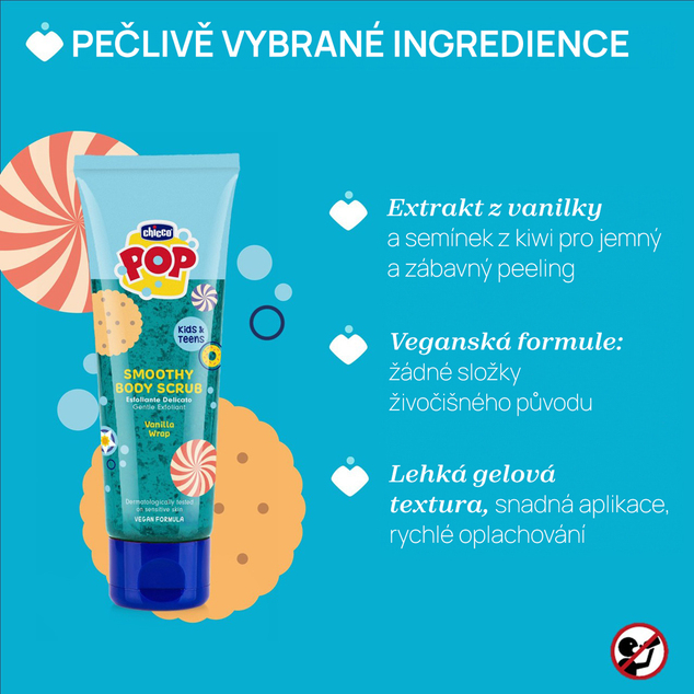 CHICCO Telový peeling Vanilla Smoothy POP pre deti a teenagerov 150ml