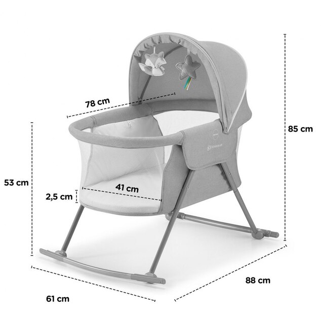 Postieľka detská 3v1 Lovi Gray Kinderkraft 2019/2020