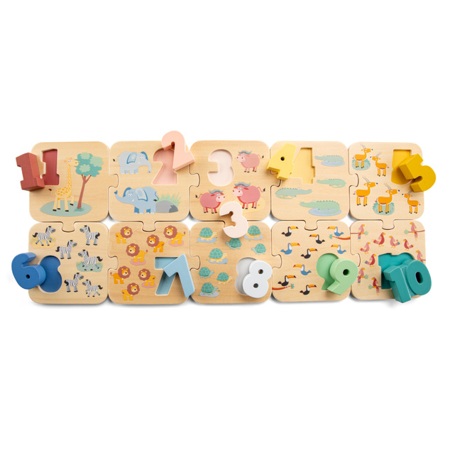 New Classic Toys Puzzle - Učíme sa číslice - safari