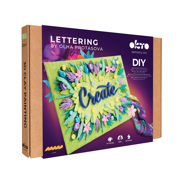 OKTO Lettering Výtvarný set Malování hmotou "CREATE" 30x40 cm