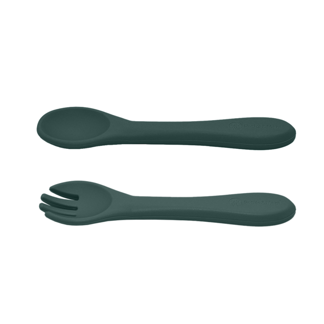 PETITE&amp;MARS Príbor silikónový TAKE&amp;MATCH Misty Green 6m+