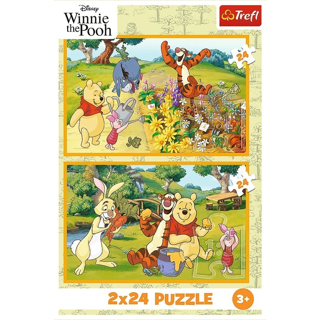 Trefl Puzzle 2x24 Winnie Puuh / Ein Tag im Garten