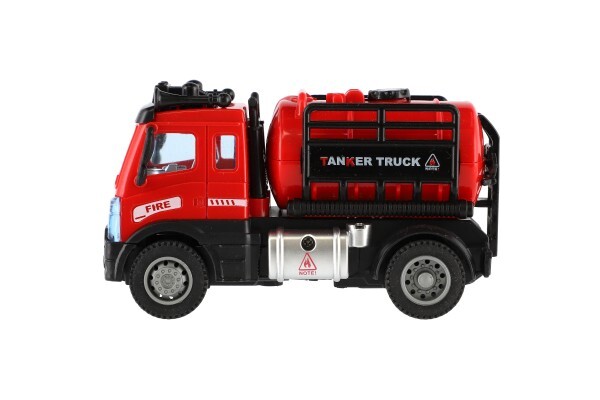 Feuerwehrauto mit Tank aus Kunststoff 12cm mit Rückzug, 17x12x8cm