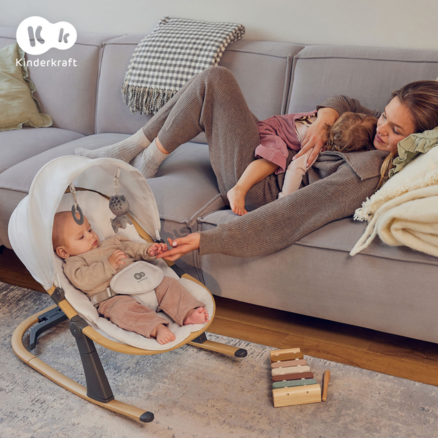 KINDERKRAFT Hamaca Elsu Grey, hasta 9kg