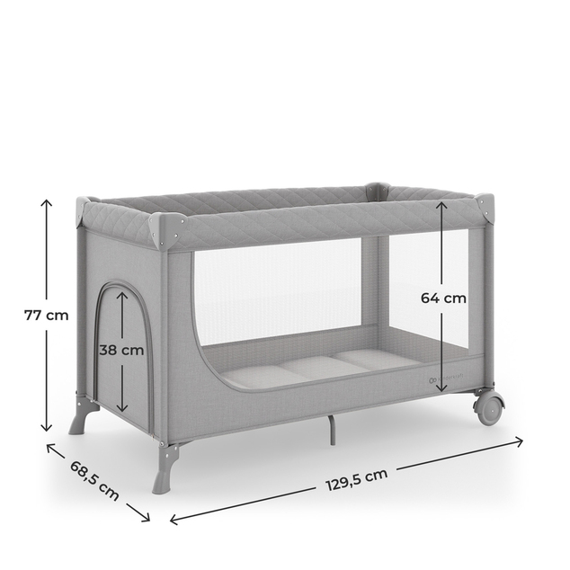 KINDERKRAFT Postieľka cestovná Leody Up Grey