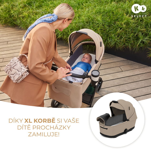 KINDERKRAFT SELECT Cochecito combinado Yoxi 2en1 Sand Beige