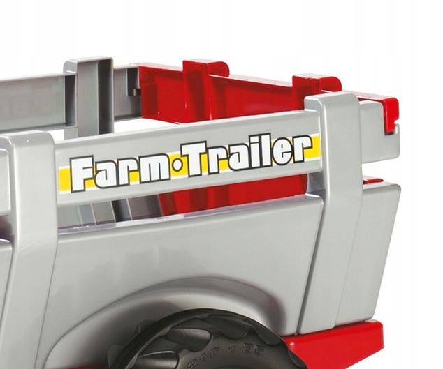 Rollytoys Vlečka za traktor 1osá Farm Trailer - striebornočervená