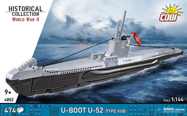 Cobi 4852 World War II Nemecká ponorka VIIB (U-Boat U-52), 1:144, 470 k