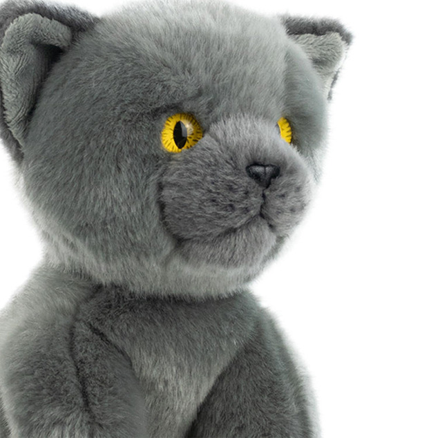 CATS Pisica albastră de Rusia jucărie de pluș realistă 28cm