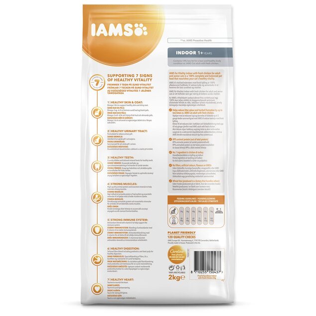 IAMS Chat Adulte Intérieur Poulet 2kg