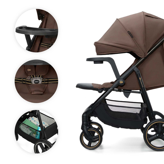 KINDERKRAFT Športni voziček Trig 3 Tray Velvet Mocca