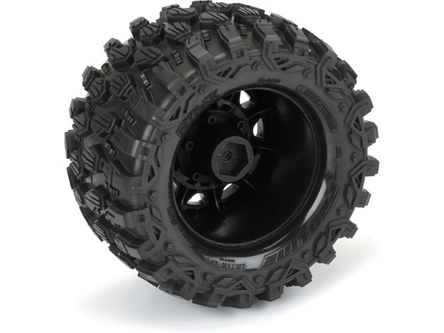 Pro-Line koleso 2.8", pneu Hyrax, disk Raid H12 čierny (2)
