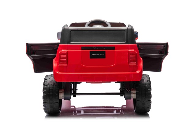 Elektrické autíčko Toyota Landcruiser 12V, červené, široké jednomiestne sedadlo, 2,4 GHz d