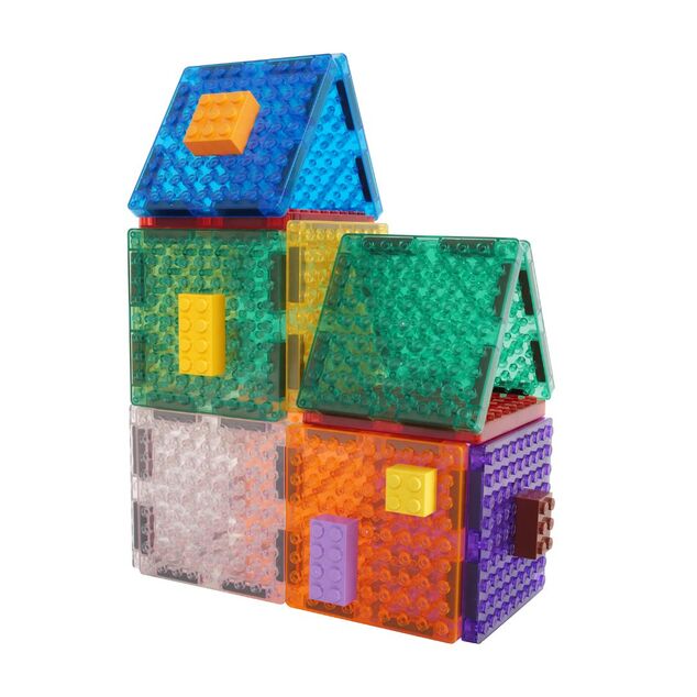 Cleverclixx Mágneses építőkészlet Brick Tiles Pack Intense – 16 db