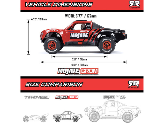 Arrma Mojave Grom 1:18 4WD RTR Rojo