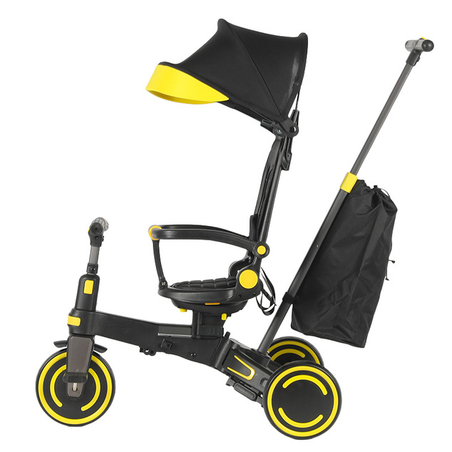 Detská trojkolka Premium 9 v 1 žltá