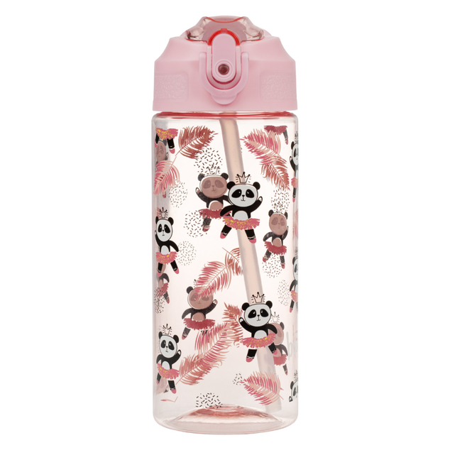 BAAGL Tritanová fľaša na nápoje so slamkou Panda, 500 ml