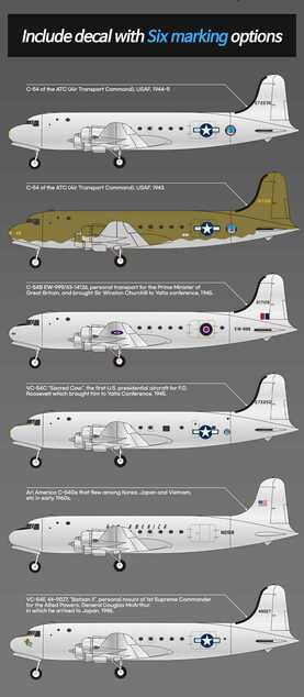 Model Kit repülőgép 12652 - USAF C-54 SKYMASTER (1:144)