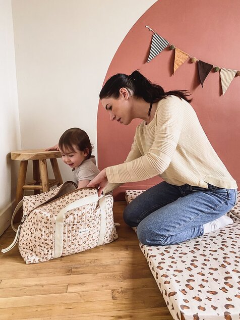 Borsa da weekend per mamme, Leopardo