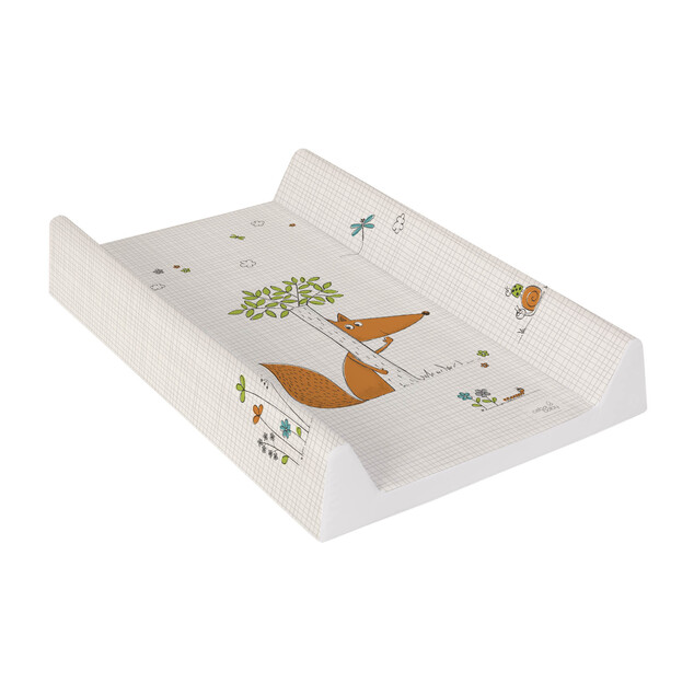CEBA Matelas à langer 2 bords avec planche rigide (50x80) Comfort Renard écru