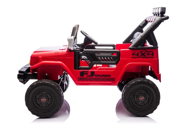 Elektrické autíčko Toyota FJ Cruiser XXL s pohonom 4x4, licencované (Dvojmiestne), červené