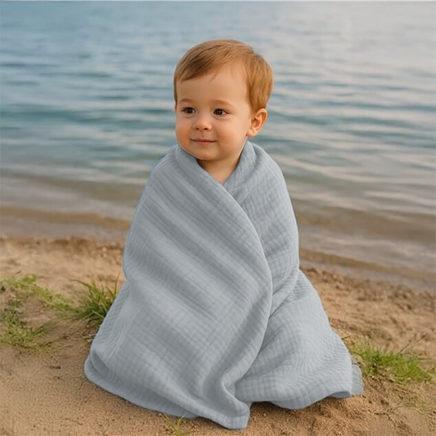 Musselin Babydecke New Baby 70x100 cm grau