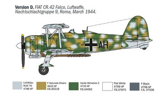 Model Kit letadlo 1485 - FIAT CR.42 CN "Falco" Night Fighter (1:72)