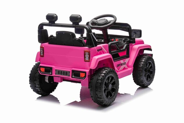 Elektrické autíčko OFFROAD NEW s pohonom zadných kolies, ružové, Lítiová batéria