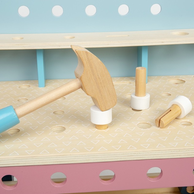 Bigjigs Toys Tavolo da lavoro per bambini con strumenti
