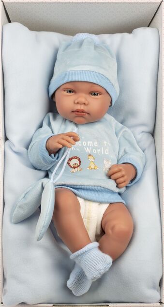 Llorens 84345 NEW BORN NIÑO - muñeca bebé realista con cuerpo de vinilo completo