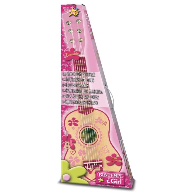 Bontempi Klasická drevená gitara 55 cm v dievčenskej ružovej farbe 225572