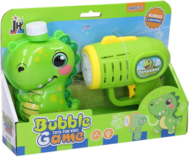 Bublifuk pistole s externí nádržkou dinosaurus 280 ml 15 cm