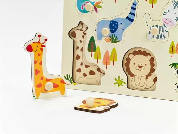 Vkladačka/Puzzle doskové obrysové zoo drevo