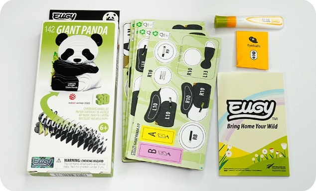 EUGY Panda velká 3D kartonová skládačka
